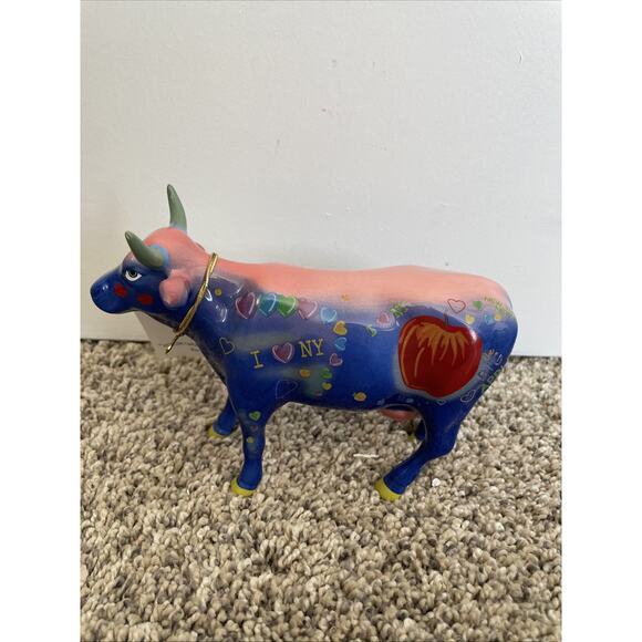 Cow Parade, Big Apple #9163, Westland 2000, I Love New York, w/ Box & Tag - Picture 1 of 10